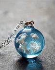 Blue Sky Resin Sphere Necklace