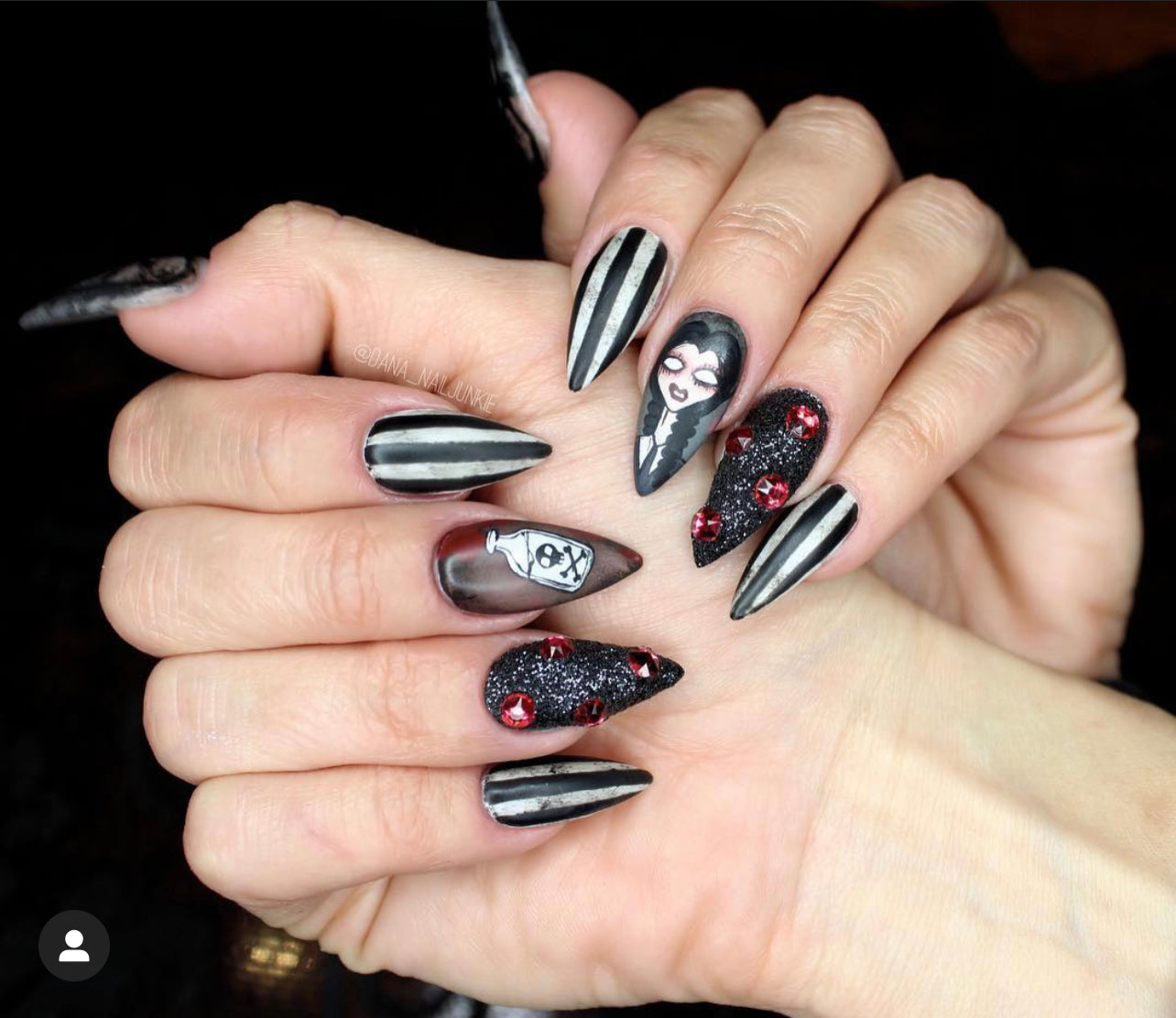 Coffin LV Marbled Foil Acrylic Nail 