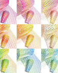Holographic Mermaid Nail Art Foil - Mermaid Scale Transfer Foil - 10 Sheets