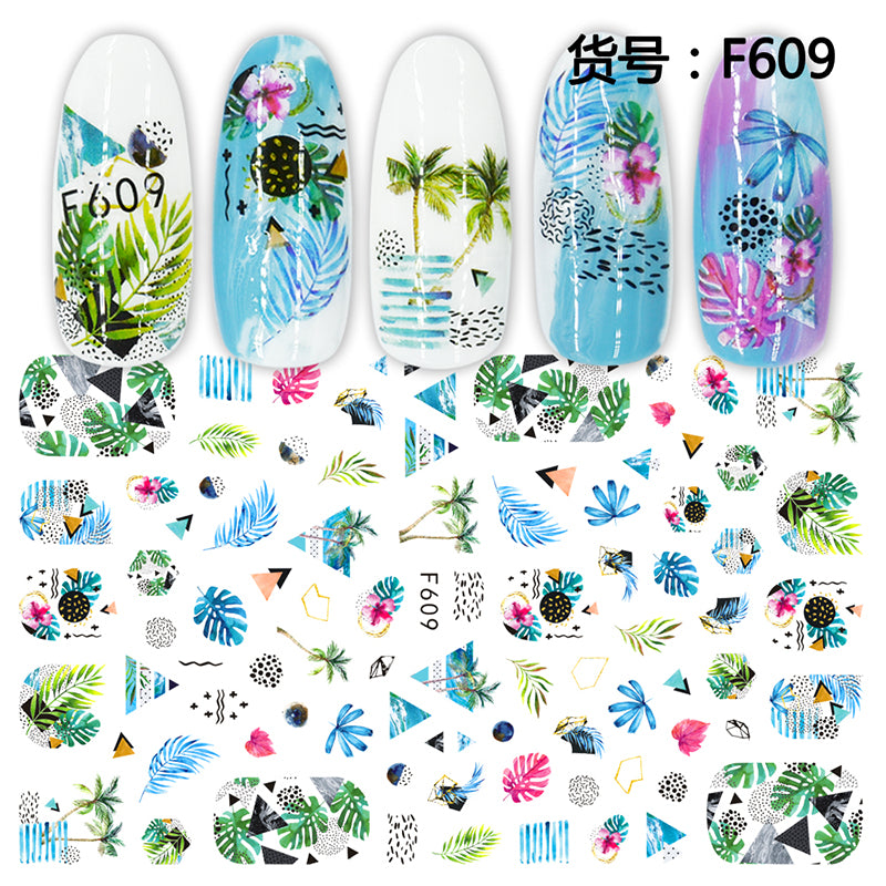 Tropical Nail Stickers - Summer Nail Stickers - Palm Tree Nail Stickers