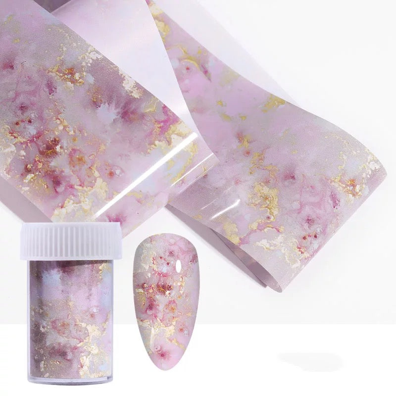 Pink Marble Nail Art Foil