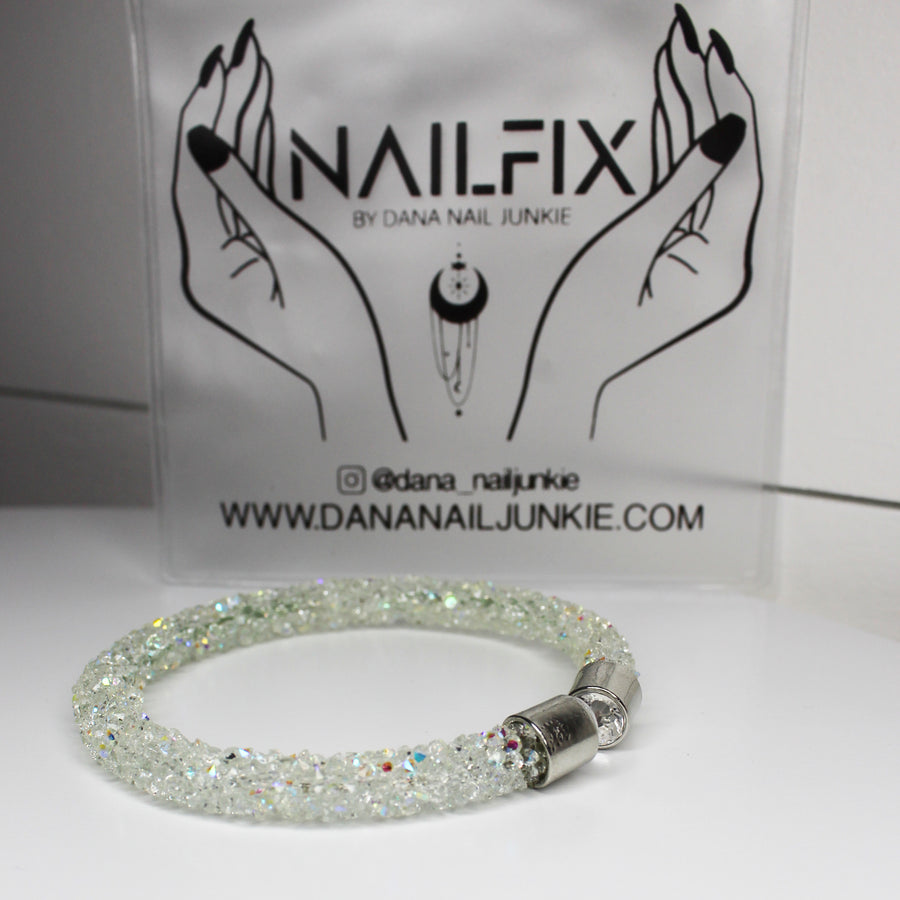Crystal Dust Cuff Bracelet - AB Shimmer Crystal Bracelet