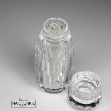 Crystal Nail Dust - AB Shimmer Crystals with Caviar Beads - Bridal Nail Art