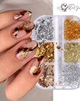 Gold Silver Copper Rose Gold Nail Art Foil Set - Foil Flakes - Foil String